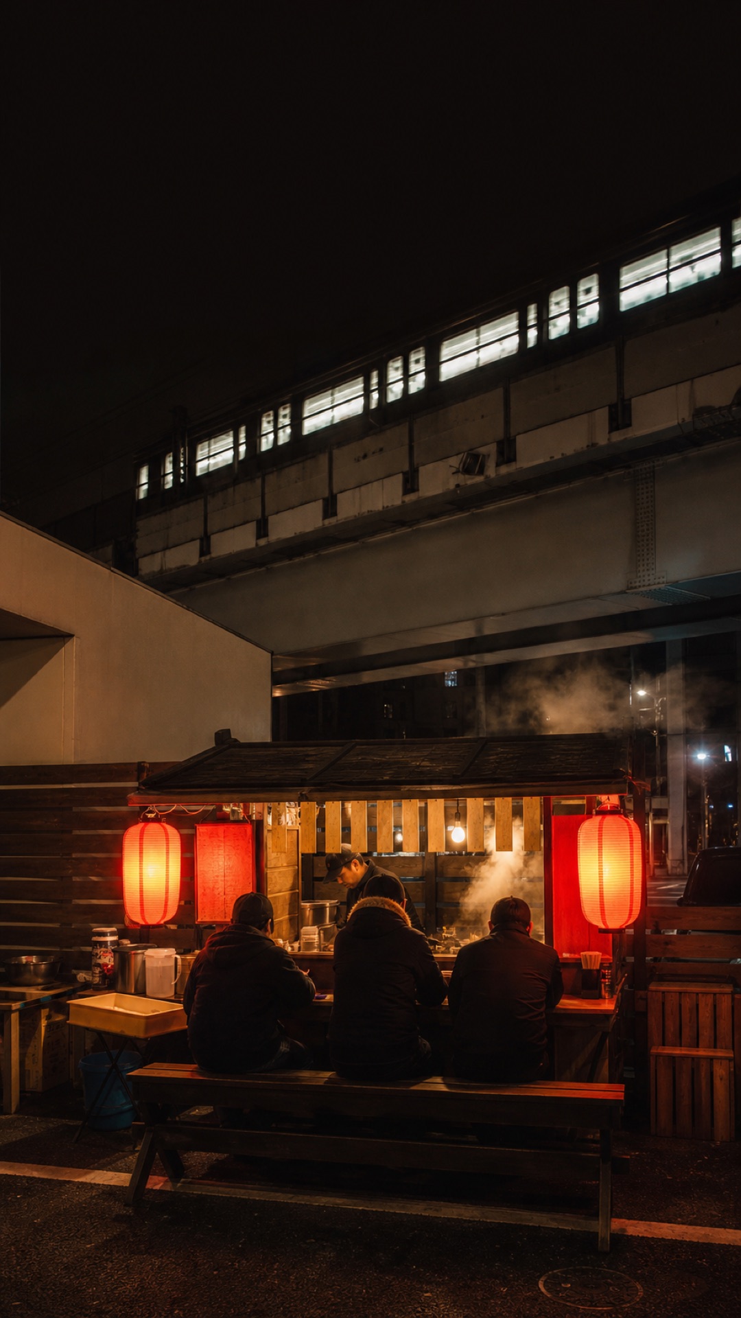 夜に灯る屋台